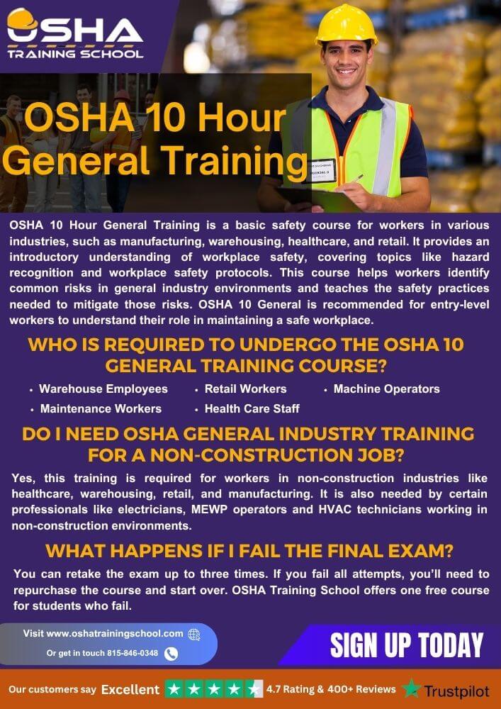 Osha 10-Hour General Details Flyer - Online Training