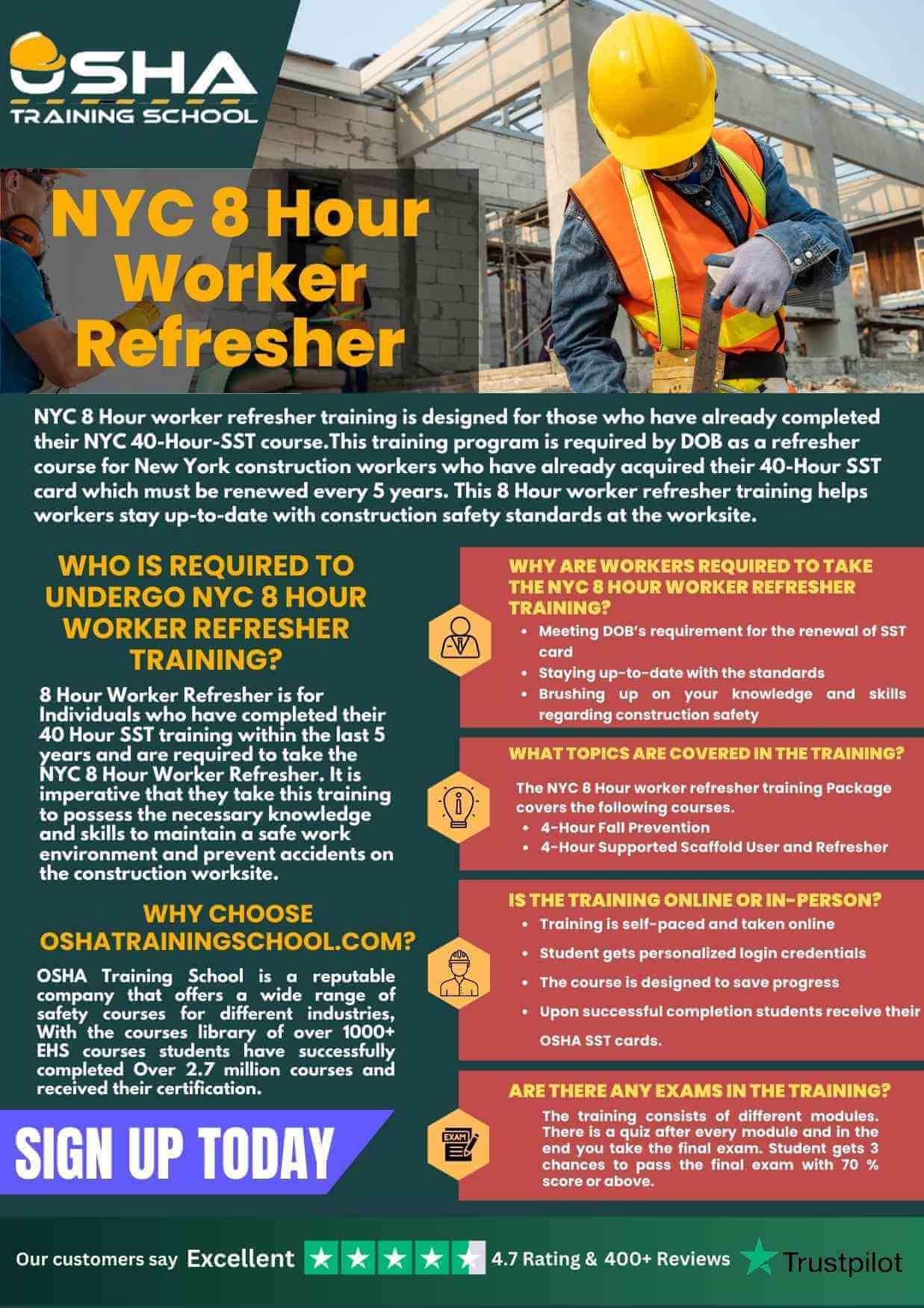 NYC 8-Hour Site safety Training Flyer - Online Certification